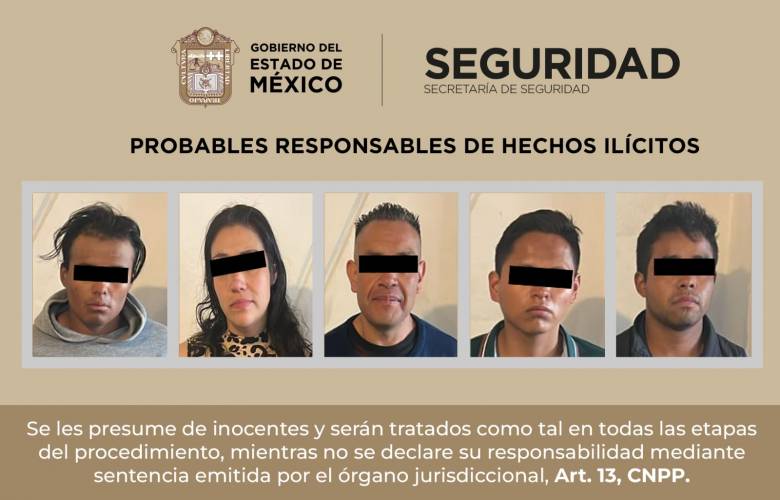 Detienen a cinco en Ocoyoacac por delitos contra la salud