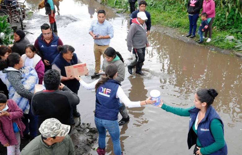 Continúan de manera ininterrumpida los trabajos para reparar la fisura en el río lerma 