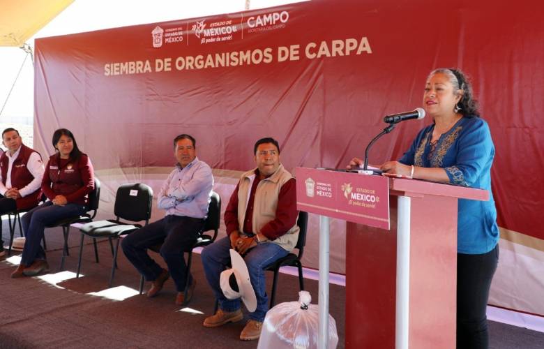 Impulsan la Acuicultura y siembran un millón de alevines de carpa en Temoaya