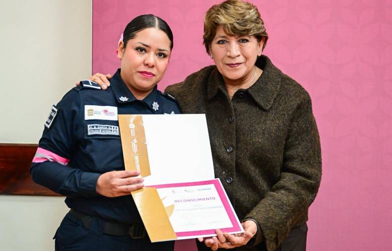 Reconoce Delfina Gómez labor de policías durante marchas del 8M en el Estado de México