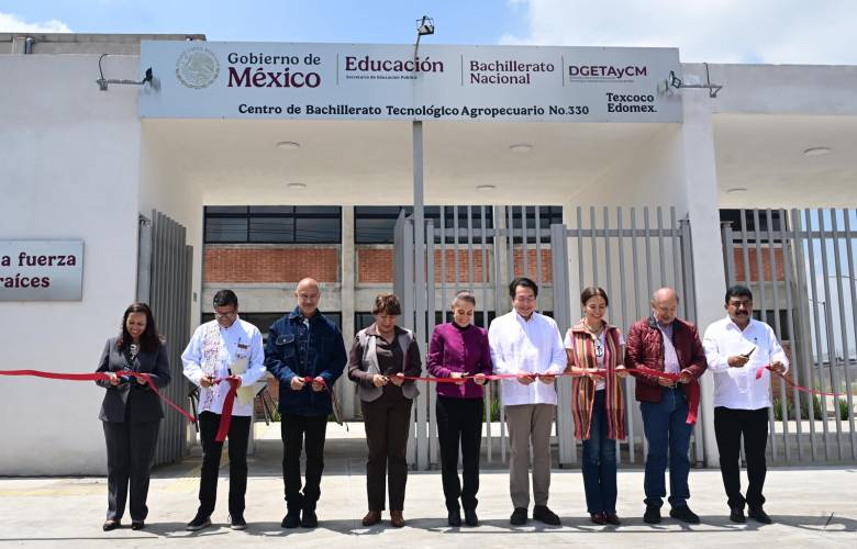 Inauguran Sheinbaum y Delfina Gómez bachillerato tecnológico de 50 mdp en Texcoco