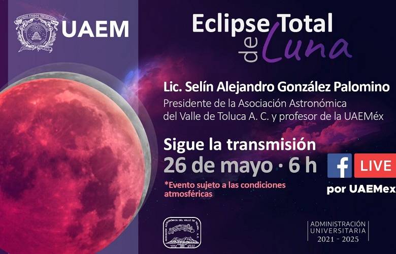 Transmitirá UAEM el primer eclipse lunar del año