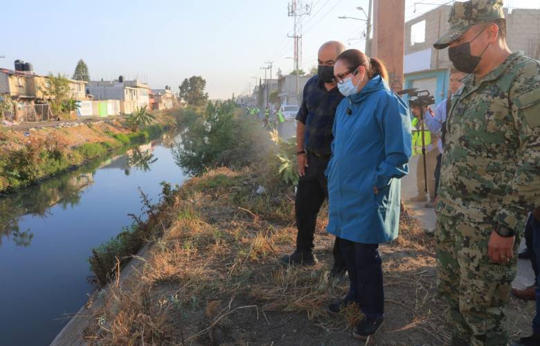 Realizan limpieza en el Canal de Cartagena para prevenir inundaciones en Ecatepec
