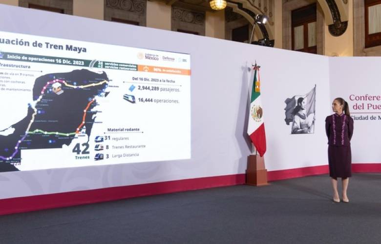 Destaca Sheinbaum avances de Mexicana, AIFA y Tren Maya a dos años de gobierno