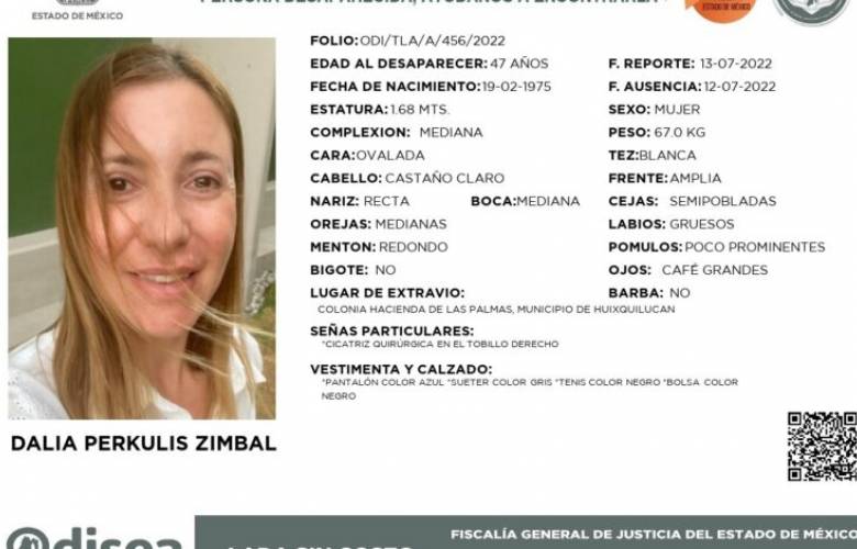 Localizan sin vida a periodista desaparecida en Huixquilucan