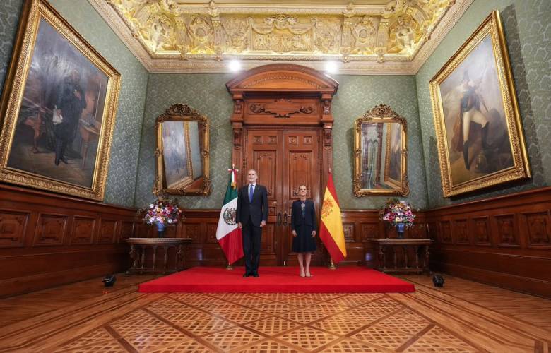 Recibe Sheinbaum al rey Felipe VI en Palacio Nacional para fortalecer relación bilateral