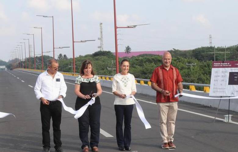 Inaugura Sheinbaum puente de acceso al Puerto de Veracruz con inversión de 861 mdp