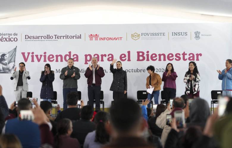Entrega Sheinbaum 931 viviendas del Infonavit en Morelia y anuncia meta de 82 mil casas para Michoacán
