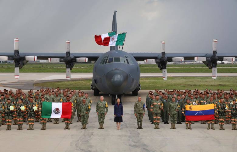 Reconoce Claudia Sheinbaum a brigada militar por labores de rescate en Venezuela