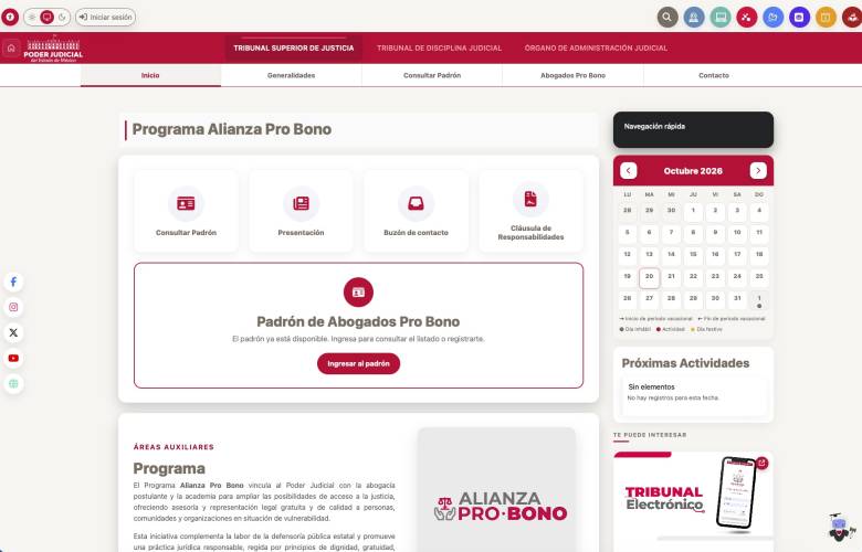 Habilita PJEdomex registro para abogados que brindarán asesoría legal gratuita