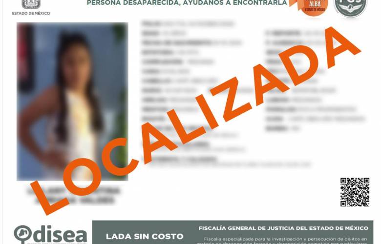 Niña de 10 años desaparecida en Lerma, es hallada con vida en Nezahualcóyotl