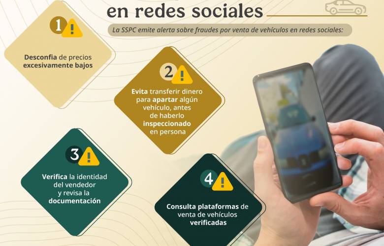 Alerta la Secretaría de Seguridad Federal sobre fraudes por venta de vehículos en redes sociales