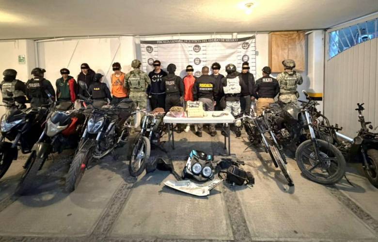 Detienen en operativo interinstitucional a siete mientras desvalijan motocicletas en Toluca