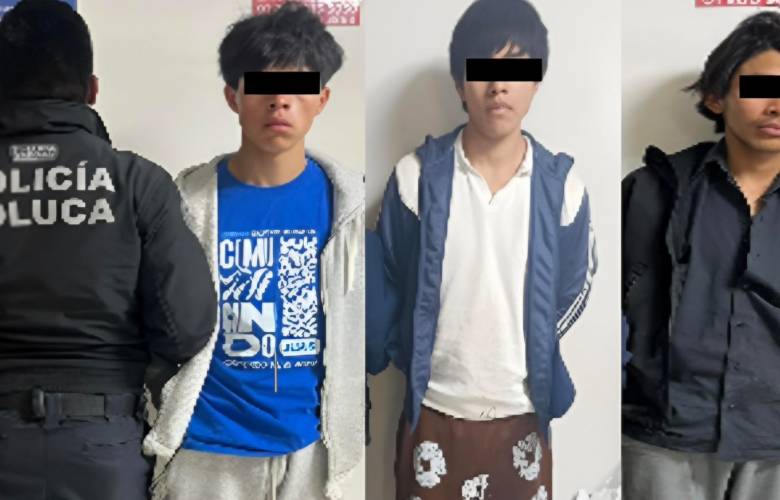 Recuperan vehículo robado y capturan a tres presuntos implicados en Toluca
