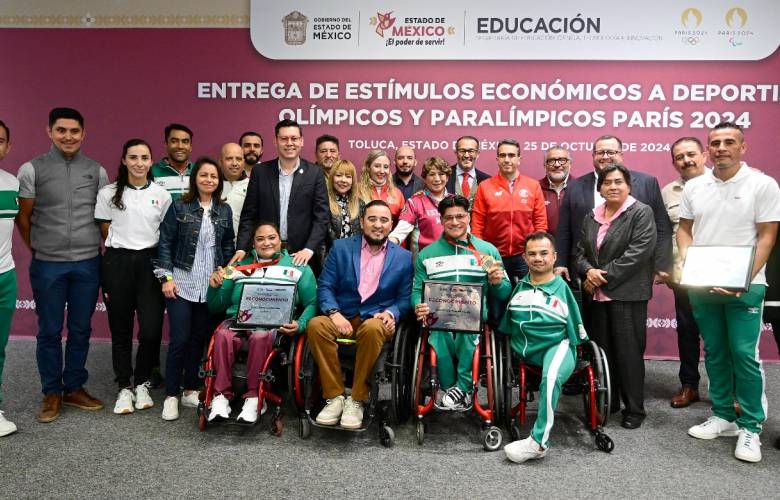 Entrega Gobernadora Delfina Gómez Álvarez estímulos económicos por 8 mdp a deportistas olímpicos y paralímpicos