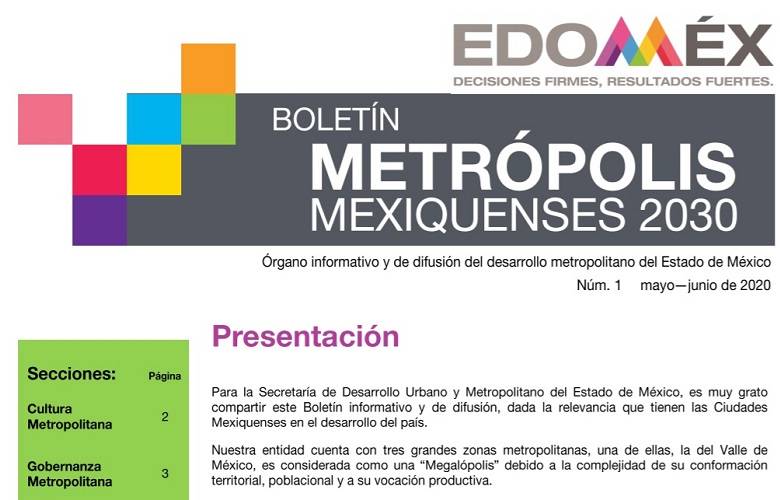 Presenta seduym primera edición del boletín metrópolis mexiquenses 2030