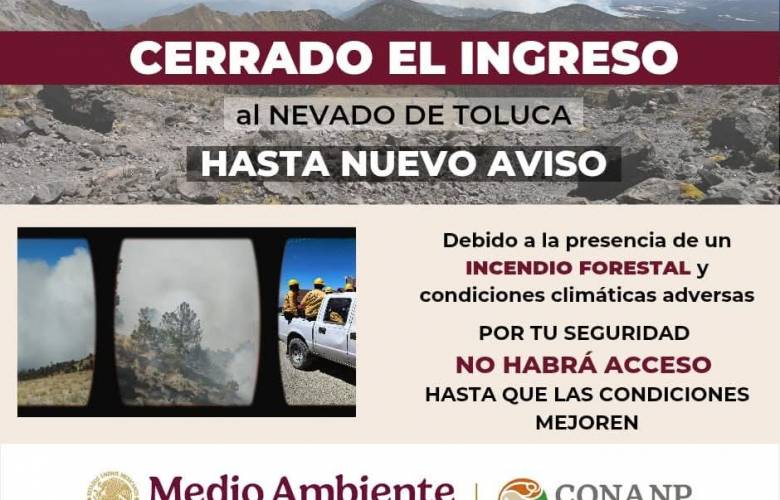 CIerran acceso al Xinantécatl por incendio forestal al que suman más combatientes