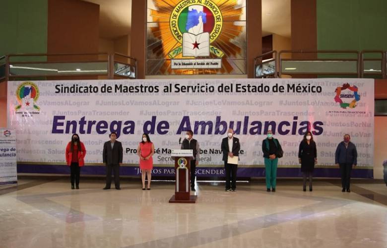Entrega SMSEM ambulancias para fortalecer atención médica al magisterio 
