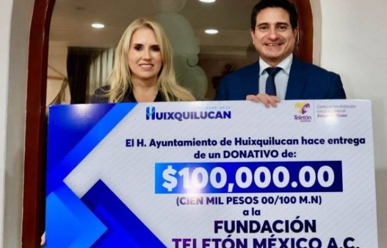 Dona Huixquilucan 100 mil pesos al Teletón para apoyar a niñas y niños con discapacidad