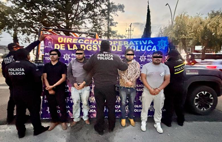 Detiene Toluca a cuatro presuntos integrantes de banda dedicada al abigeato