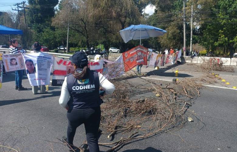 Pide CODHEM diálogo con madres buscadoras que protestan en la México-Toluca