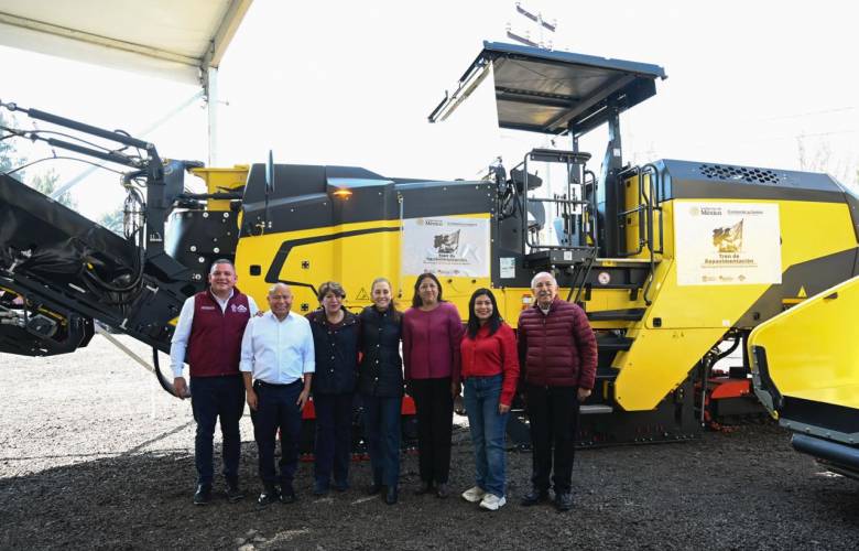 Presidenta Claudia Sheinbaum cumple meta de entrega de trenes de pavimentación a 10 municipios del Edoméx 