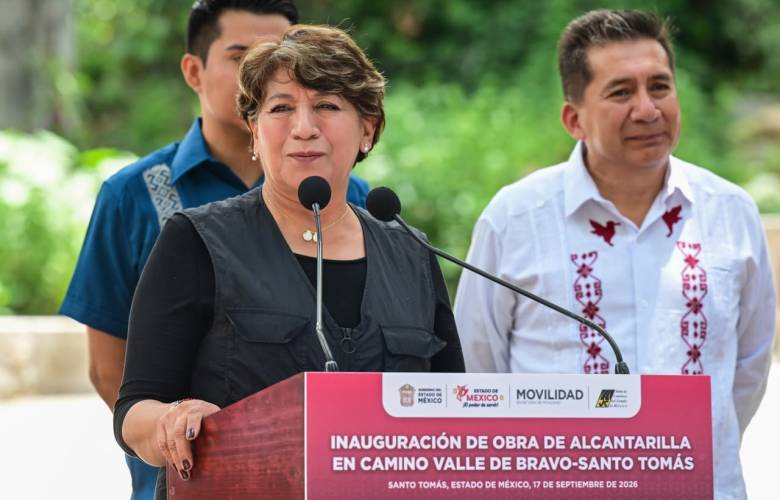 Entrega Delfina Gómez rehabilitación del Puente Ixtapantongo en Santo Tomás
