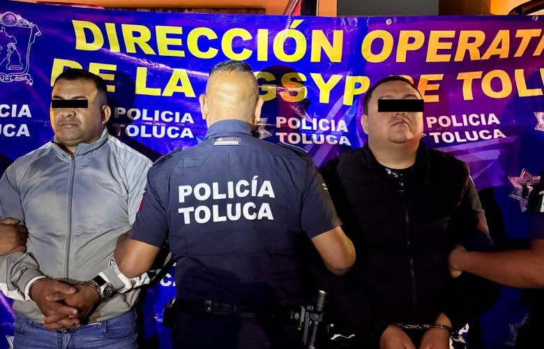 Detiene Policía de Toluca a dos sujetos investigados por presunto robo de autopartes