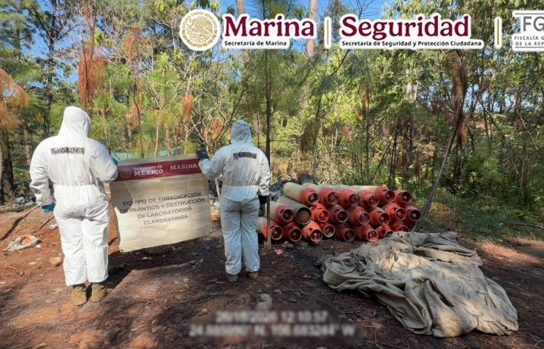 Inhabilita Marina dos laboratorios clandestinos de metanfetamina en Durango