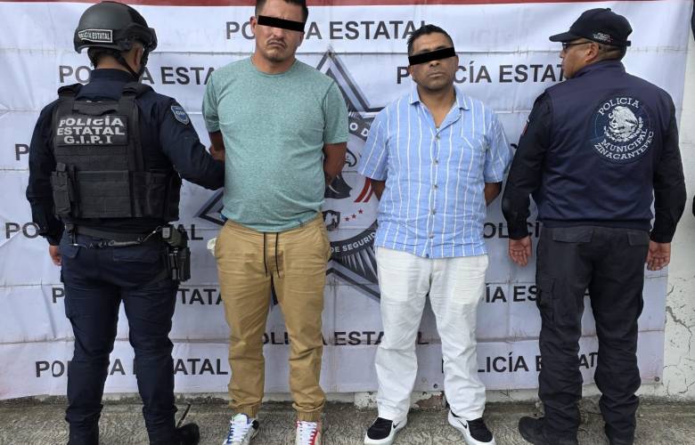 Detienen a dos hombres por probable extorsión a un restaurante en Zinacantepec