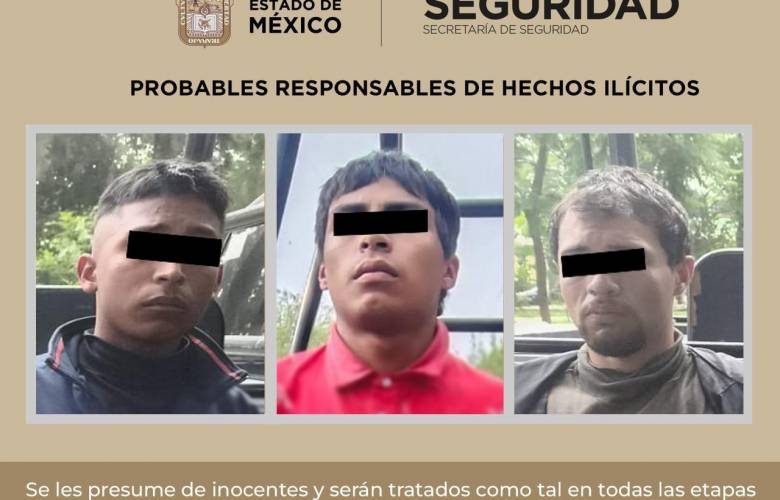 Detiene SSEM en Coacalco a tres presuntos asaltantes de tienda de conveniencia en Tultepec