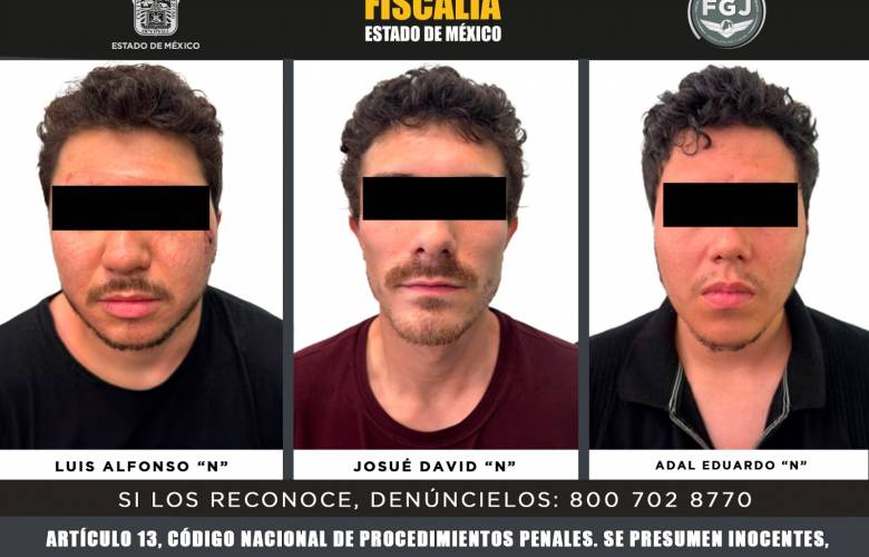 FGJEM vincula a proceso a tres presuntos integrantes de un grupo delictivo de Sinaloa por homicidio en Cuautitlán Izcalli