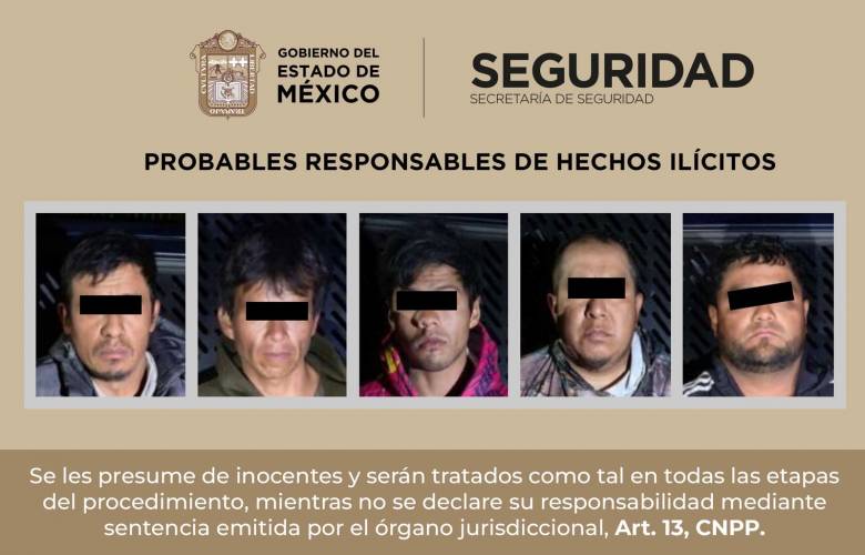 Detienen a cinco hombres por presunto robo de hidrocarburos en Huehuetoca