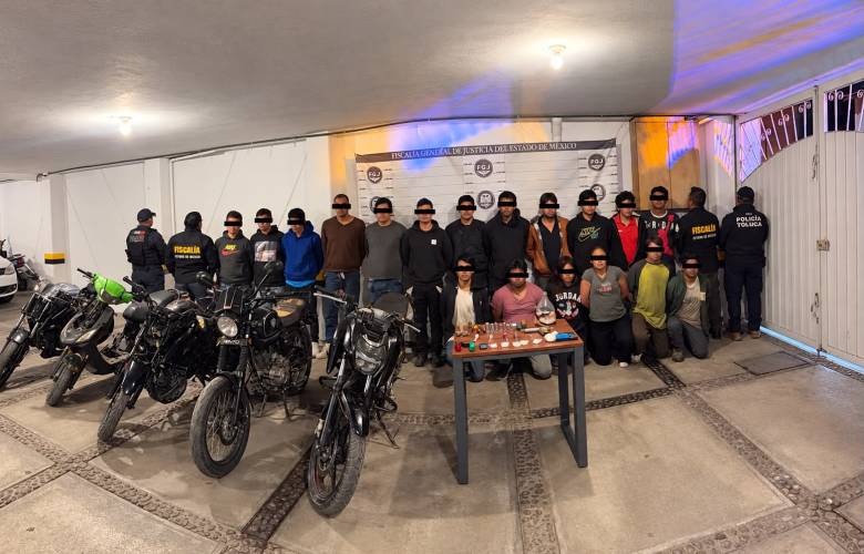 Detiene Policía de Toluca y Fiscalía a 18 personas por presunta relación con robo de motocicletas
