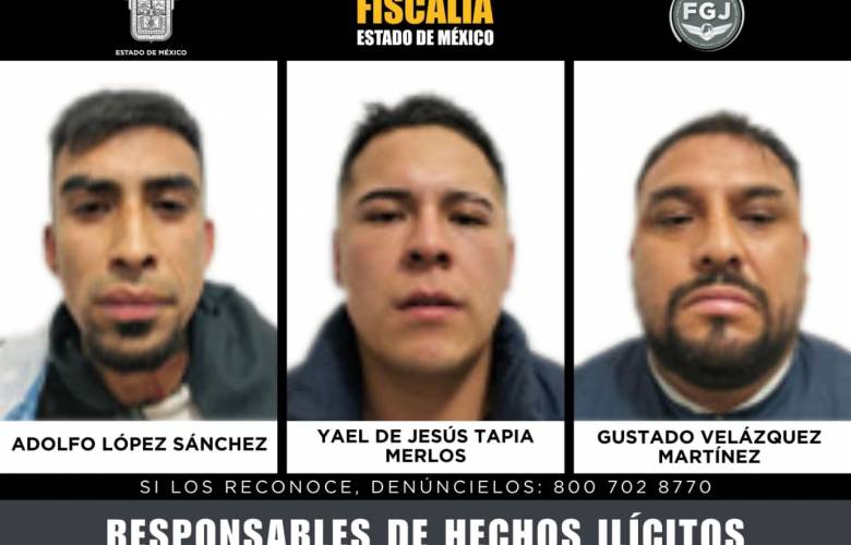 Sentencian a 47 años de prisión a tres responsables de extorsionar a comerciante en Toluca