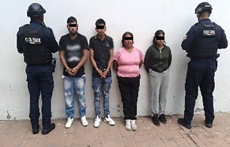 Detienen en Chalco a cuatro presuntos integrantes de una célula delictiva