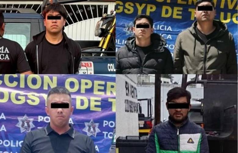 Recupera Policía de Toluca cuatro vehículos robados y detiene a cinco personas