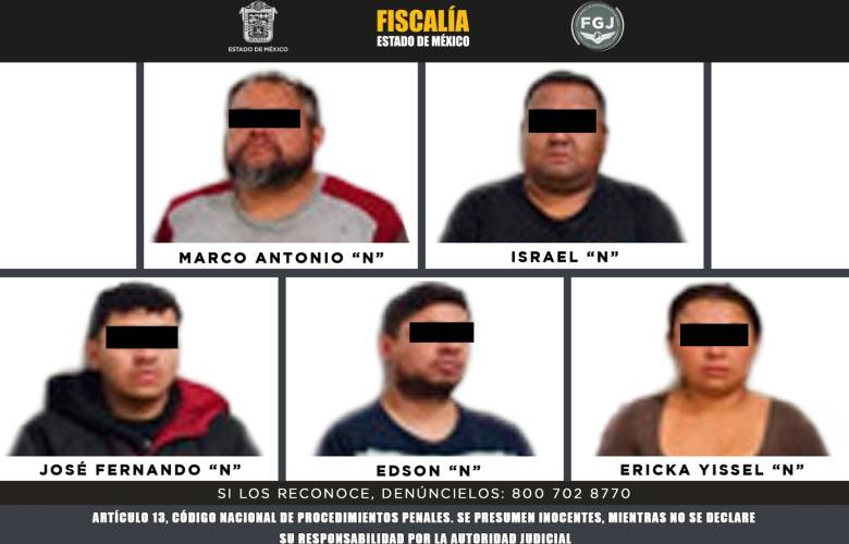 Cuatro masculinos y una femenina fueron vinculados a proceso por su probable participación en los delitos de homicidio y extorsión
