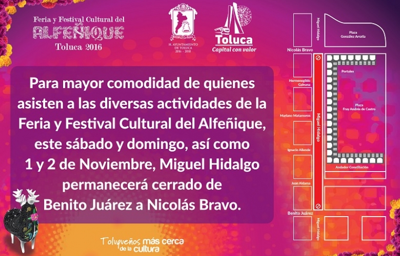 Realiza toluca cierre de calles y cortes de circulaciÃ³n por la festividad de dÃ­a de muertos