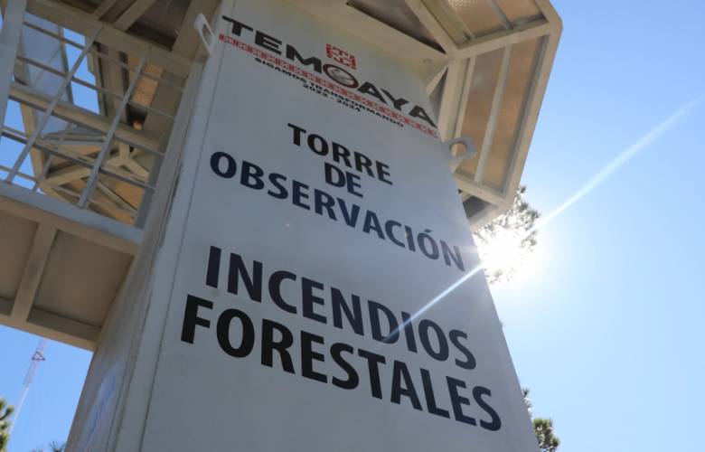 Supervisa Nelly Rivera y Probosque la construcción del torre de vigilancia forestal de Temoaya 