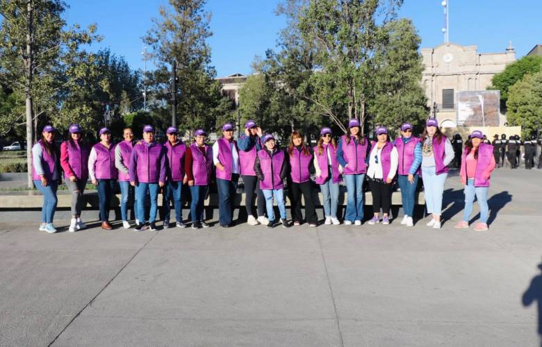 Brigadas Violetas de la Secretaría de las Mujeres dieron acompañamiento a la marcha por el 8M en el EdoMéx