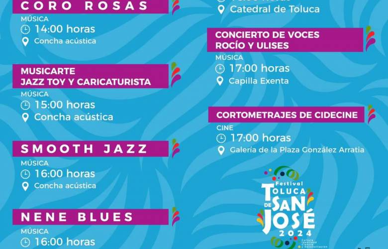 Actividades para el fin de semana con el festival Toluca de San José 2024 