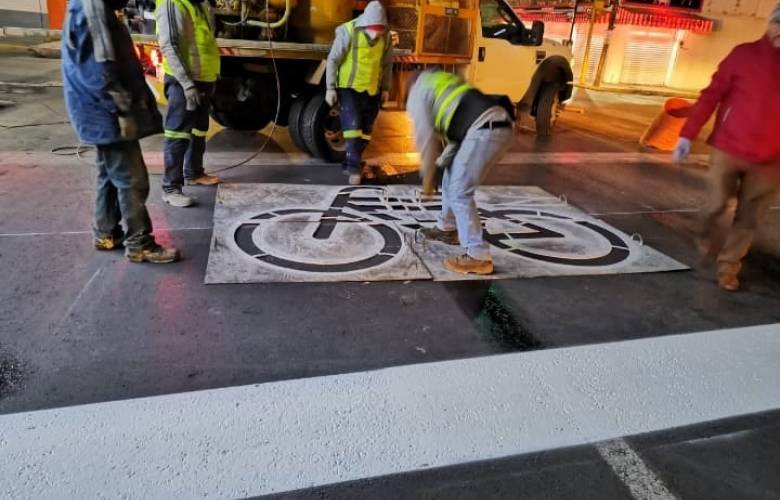 Garantiza balizado de cruces en Toluca la seguridad de ciclistas
