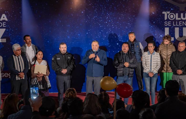 Refuerza Ricardo Moreno alumbrado público en San Andrés Cuexcontitlán con “Toluca se llena de luz”