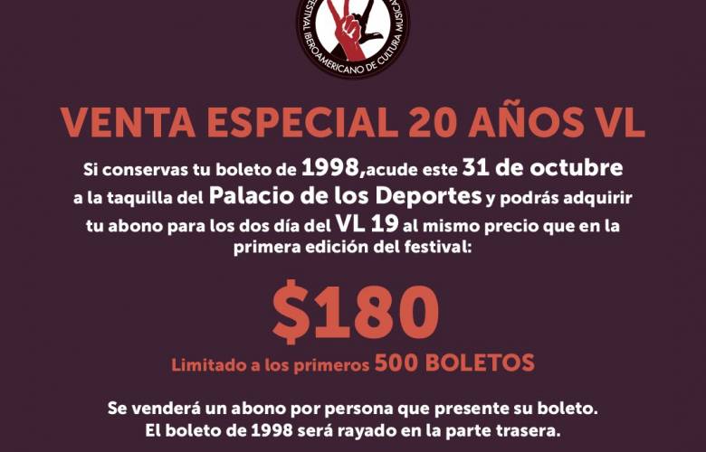Hasta en 180 pesos el abono para la edición del vive latino 2019