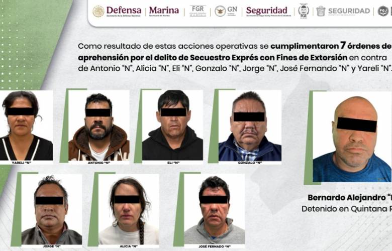 Histórico operativo contra la extorsión en municipios del Sur del Edomex, logra 7 detenciones y 52 cateos
