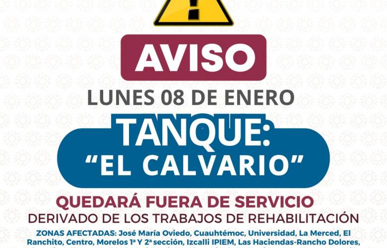 Comenzará Gobierno municipal trabajos de rehabilitación del tanque El Calvario
