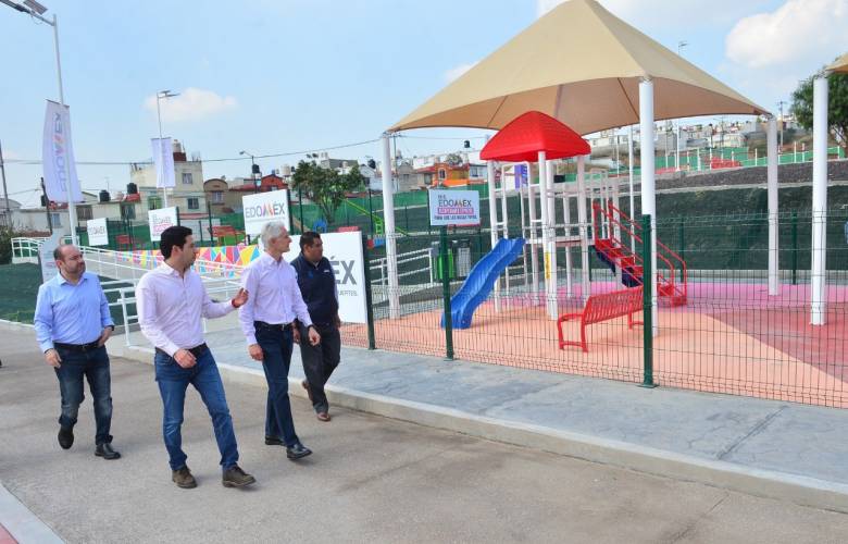 Entrega Del Mazo nuevo parque recreativo en Huehuetoca, reportan 74 espacios recuperados
