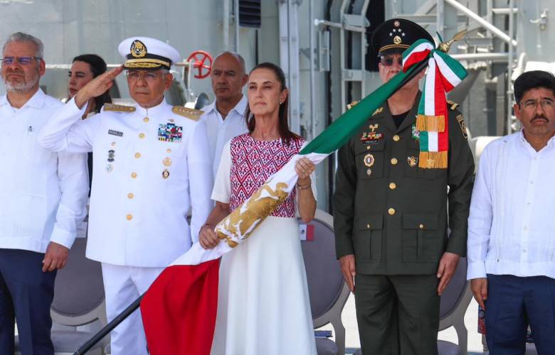 Defiende Sheinbaum la soberanía nacional en el Día de la Marina