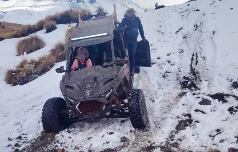 Ponen a disposición ante la FGR un vehículo tipo raizer y al conductor por ingresar sin autorización al Nevado de Toluca